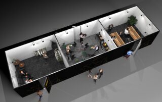 Temporary green room construction Spain