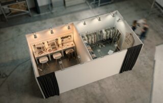 alquiler camerinos y backstage para rodajes con sistema bematrix