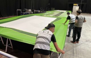Bastidores de madera tapizados con impresion.